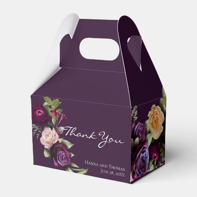 Ballotins Purple Dark Moody Elégant Mariage Floral (Verso)