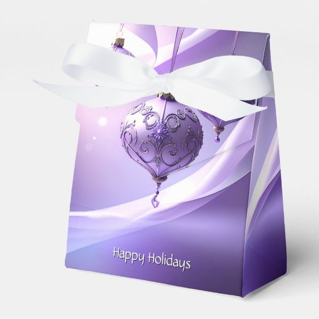 Ballotins Purple Decorative Christmas Ball Holiday Gift Box (Verso)