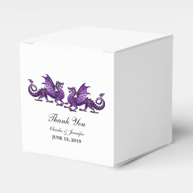 Ballotins Purple Elegant Dragons Mariage Favor Boxes (Verso)