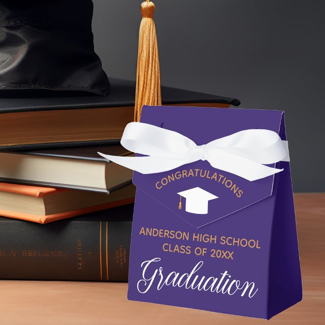 Ballotins Purple Gold Graduation Elegant Custom 2025 Party (Créateur téléchargé)