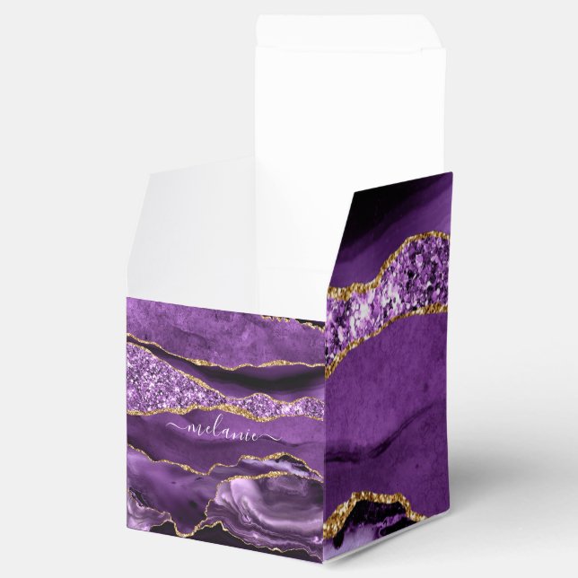 Ballotins Purple Gold Parties scintillant Nom personnalisé B (Ouvert)