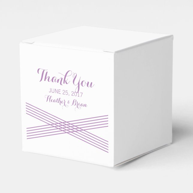 Ballotins Purple Moderne Déco Mariage Faveur Boxes (Verso)