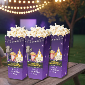 Ballotins Purple Sparkling Movie Night Thank You Popcorn