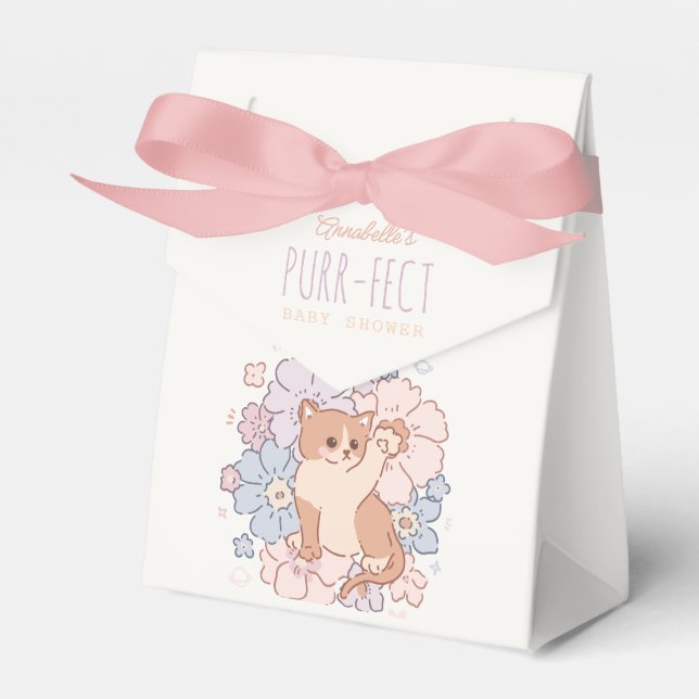 Ballotins Purr-fect Cute Cats Floral Girl Baby shower (Verso)