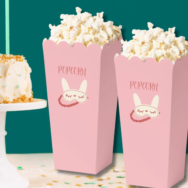 Ballotins pyjama party d'anniversaire adolescente fille popc (sleepover slumber party girls teen vintage modern popcorn snack candy box personalized custom )