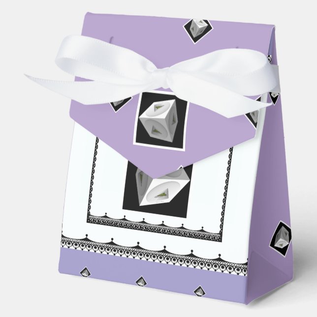Ballotins Pyramide Cube noir blanc Lilac (Recto)