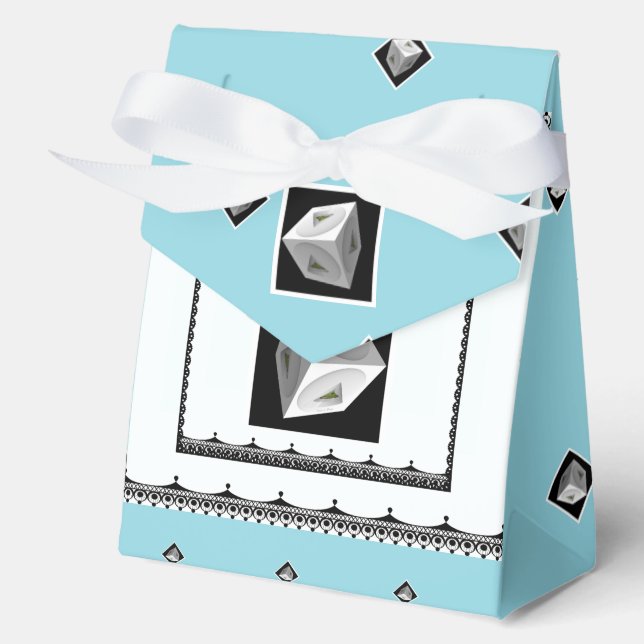 Ballotins Pyramide Cube noir blanc Pastel bleu (Recto)