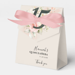 Ballotins Quinceanera Pink Floral Script 15e fête d'annivers