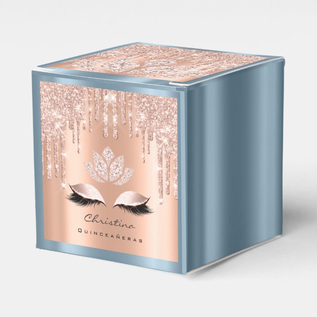 Ballotins Quinceañeras Doux 16e Rose nuptiale goutte DustyBl (Verso)