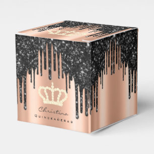 Ballotins Quinceañeras Doux 16e Rose nuptiale Royal Black