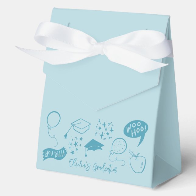 Ballotins Quirky Doodle Graduation Party Blue (Recto)