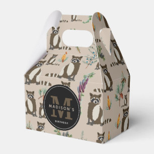 Ballotins Raccoon mignonne en Motif de la forêt de pins