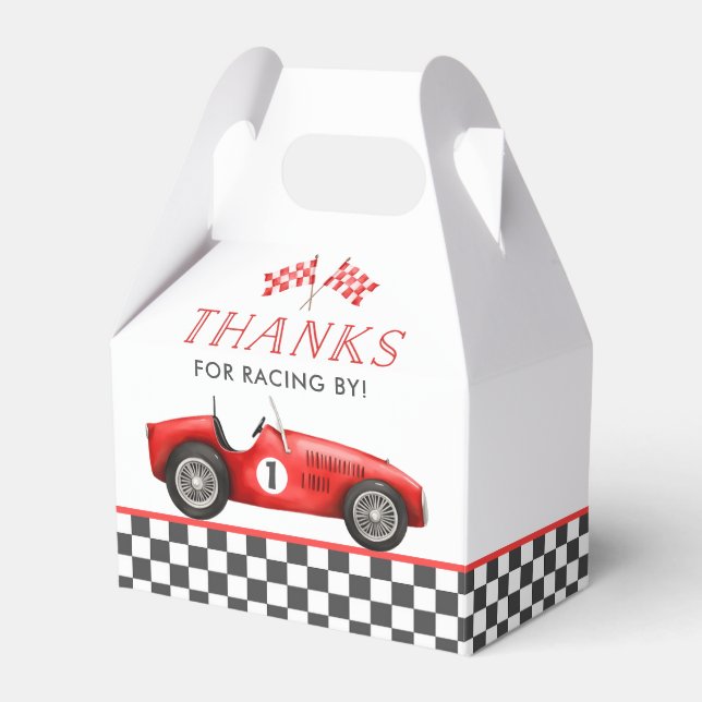 Ballotins Race Car Red Racing Boy 1er anniversaire (Verso)