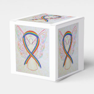 Ballotins Rainbow Awareness Ribbon Angel Party Favoriser Box