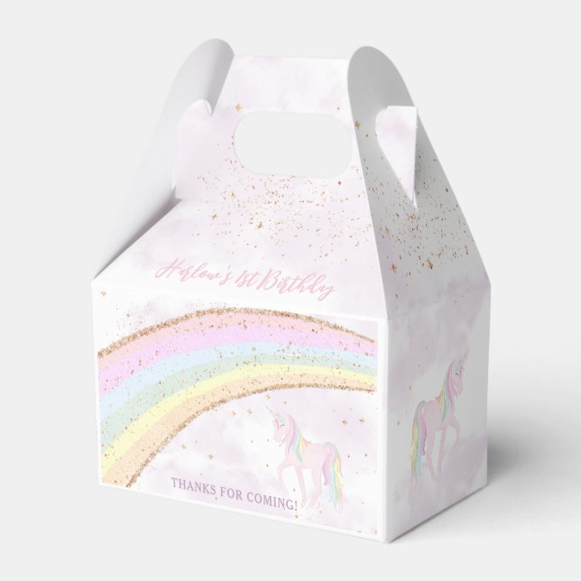 Ballotins Rainbow Unicorn 1er Anniversaire filles Pastel (Verso)