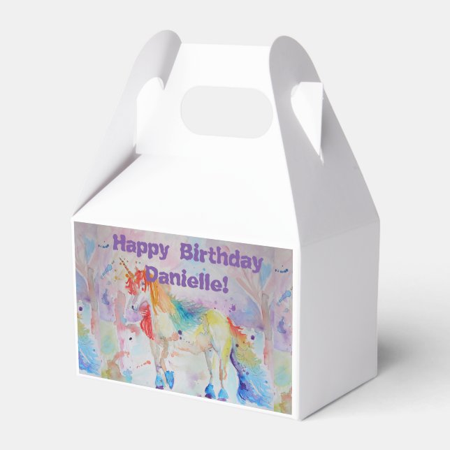 Ballotins Rainbow Unicorn Girls Birthday Cake Ballotin (Verso)