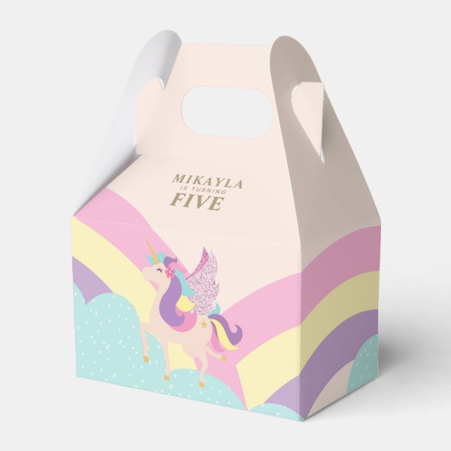 Ballotins Rainbow Unicorn mignon Gable personnalisé (Verso)