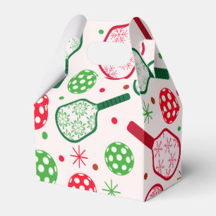 Ballotins Raquettes de Pickleball Rouge et Vert de Noël 