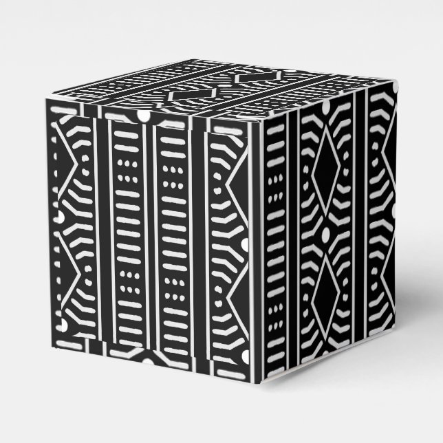 Ballotins Rayure moderne en mudcloth noir et blanc (Verso)
