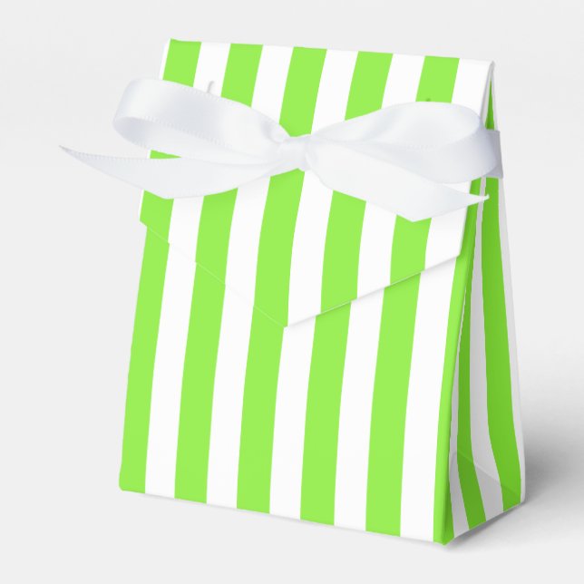 Ballotins Rayures de bonbon vert citron et blanc (Verso)