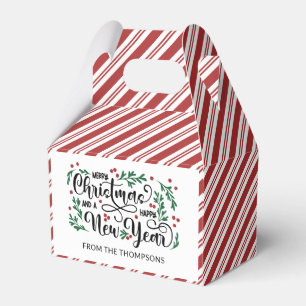 Ballotins Rayures de menthe rouge Joyeux Noël de