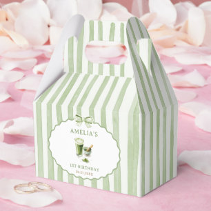 Ballotins Rayures de nœud vert Anniversaire Matcha