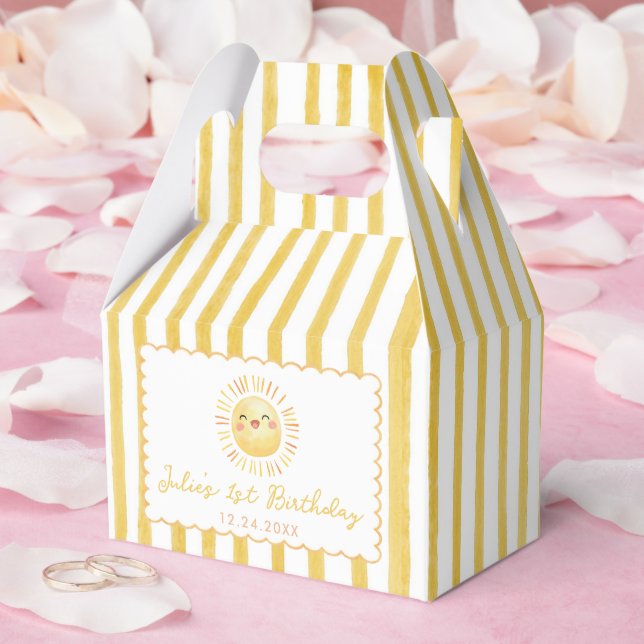 Ballotins Rayures Jaune Soleil Anniversaire (Mariage)
