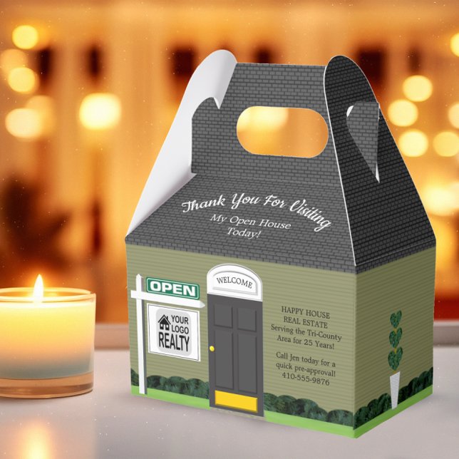 Ballotins Realtor Open House Bois Signal Gray House Boîte Ca (Créateur téléchargé)