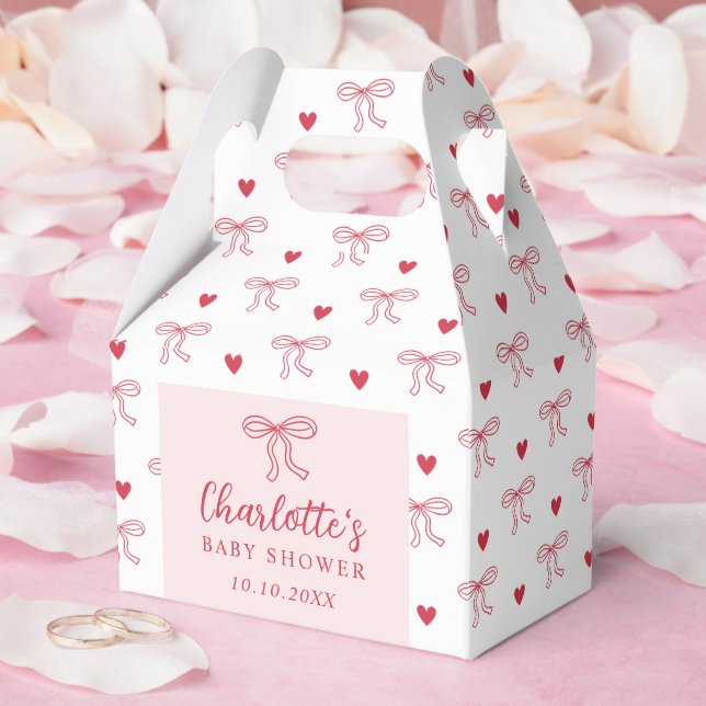 Ballotins Red Bow Hearts Valentines Baby Shower (Mariage)