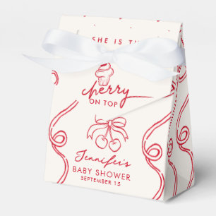 Ballotins Red Cherry Cupcake Baby shower fille rose