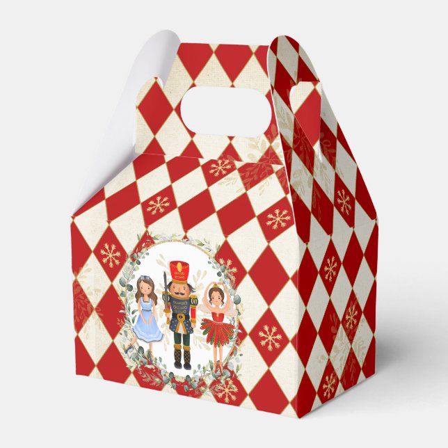 Ballotins Red Gold Nutcracker Holiday Leafy Wreath Nursery T (Verso)