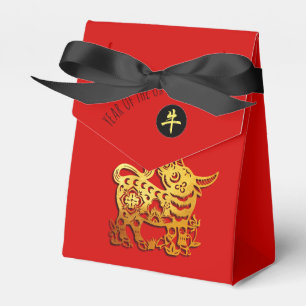 Ballotins Red Golden Ox Papercut Chinois Nouvel An 2021 TFB