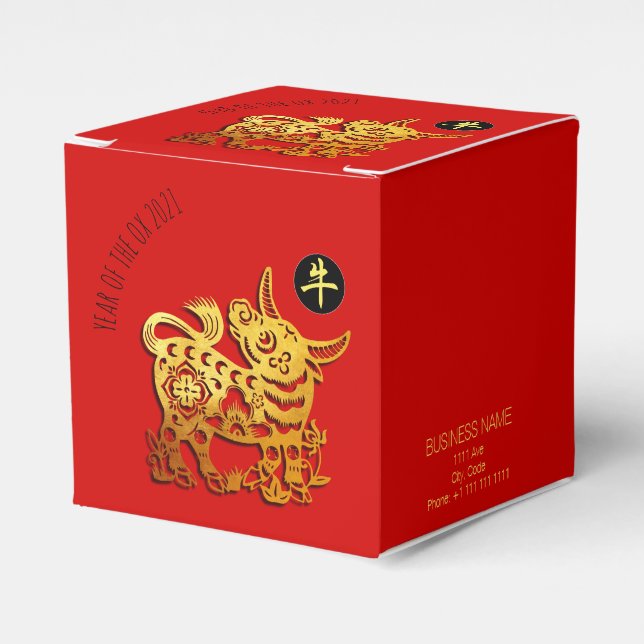 Ballotins Red Golden Ox Papercut Nouvel An chinois 2021 BFC (Verso)
