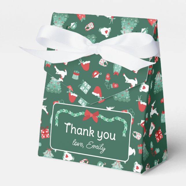 Ballotins Red Green Merry Little Baby Shower Thank You (Verso)