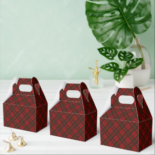 Ballotins Red tartan plaid hiver Noël motifs vacances