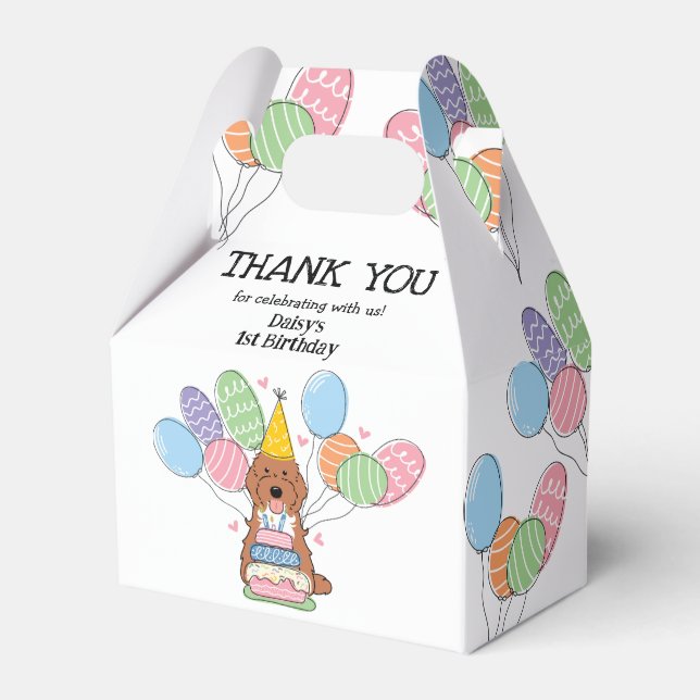 Ballotins Red Tuxedo Cockapoo Cavapoo Merci d'anniversaire (Verso)