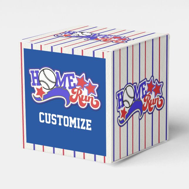 Ballotins Red White & Blue Home Run Baseball Cube Ballotin (Verso)