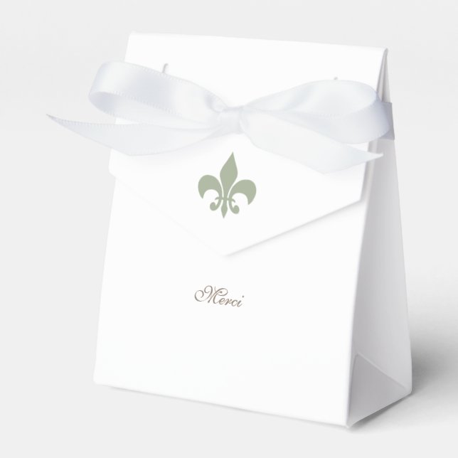 Ballotins Regency French Green Fleur de Lis Merci Mariage (Verso)