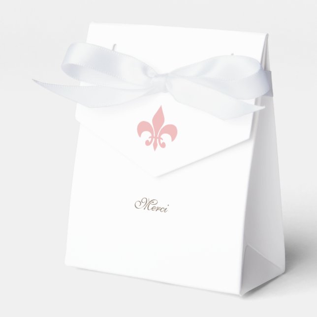 Ballotins Regency French Pink Fleur de Lis Merci Mariage (Verso)
