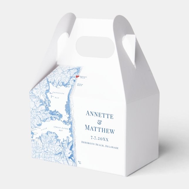 Ballotins Rehoboth Beach Delaware Map Mariage élégant (Verso)