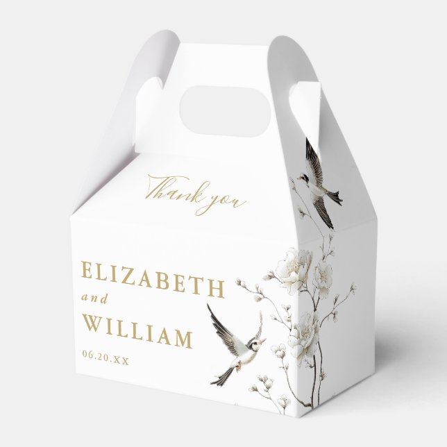 Ballotins Remerciement de mariage à la chinoiserie dorée tra (Verso)