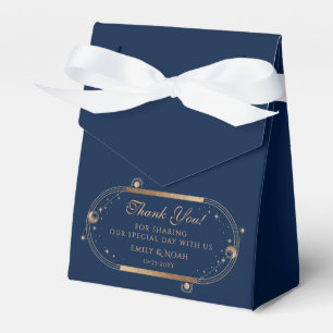 Ballotins Remerciement de mariage bleu or de la marine céles