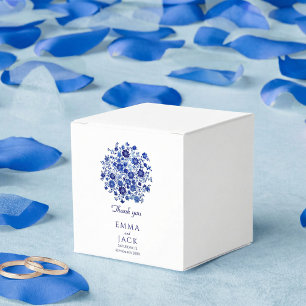 Ballotins Remerciement de mariage floral bleu poussiéreux