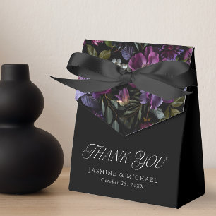 Ballotins Remerciement de mariage floral gothique violet lun