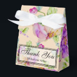 Ballotins Remerciement floral aquarelle violet rose élégant<br><div class="desc">Cette boîte de remerciement fleurie rose romantique est parfaite pour tout mariage de jardin,  botanique,  floral,  romantique,  en plein air,  rustique,  vintage,  bohème ou formel.</div>