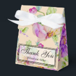 Ballotins Remerciement floral aquarelle violet rose élégant<br><div class="desc">Cette boîte de remerciement fleurie rose romantique est parfaite pour tout mariage de jardin,  botanique,  floral,  romantique,  en plein air,  rustique,  vintage,  bohème ou formel.</div>