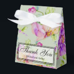 Ballotins Remerciement floral élégant aquarelle rose vert<br><div class="desc">Cette boîte de remerciement fleurie rose romantique est parfaite pour tout mariage de jardin,  botanique,  floral,  romantique,  en plein air,  rustique,  vintage,  bohème ou formel.</div>