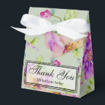 Ballotins Remerciement floral élégant aquarelle rose vert<br><div class="desc">Cette boîte de remerciement florale rose romantique est parfaite pour tout mariage de jardin,  botanique,  floral,  romantique,  en plein air,  rustique,  vintage,  bohème ou formel.</div>