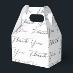 Ballotins Remerciement Texte sur blanc<br><div class="desc">Calligraphie noire THANK YOU en police fancy sur fond blanc.
La couleur de fond peut être modifiée.</div>