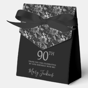 Ballotins Remerciements Fleuris Argentés 90e Anniversaire 